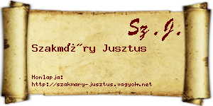 Szakmáry Jusztus névjegykártya